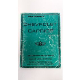 Omistajan käsikirja käytetty Englanniksi Chevrolet Caprice 1987