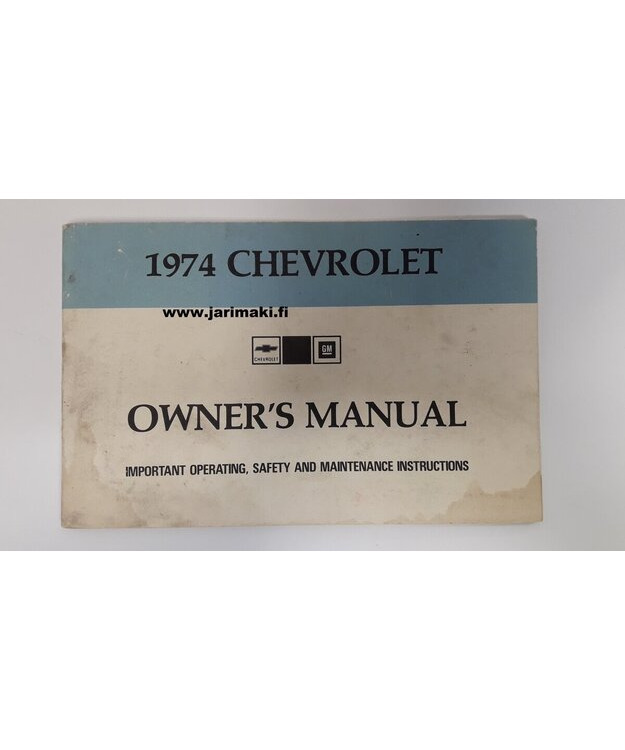 Omistajan käsikirja käytetty Englanniksi GM Henkilömallit 1974