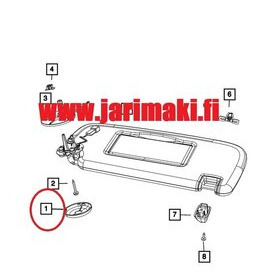 Häikäisysuojan kiinnikkeen kansi Dodge Durango 2011-2022