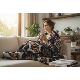 Aztec Kuvioinen Viltti beige/musta