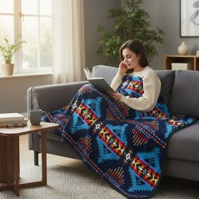 Aztec Kuvioinen Viltti sininen/musta