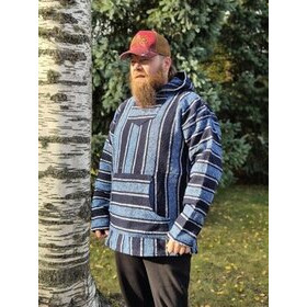 Baja-huppari Navy-vaaleansiniset raidat **Koko XXL**