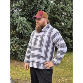 Baja-huppari Valko-musta-raitainen **Koko L / XXL**