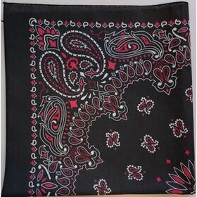 Bandanna huivi musta puna-valkoisilla kuvioilla