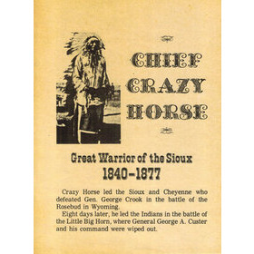 Chief Crazy Horse - Western-juliste