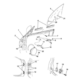 Etuoven saranatappi Chrysler Neon 1995-1999