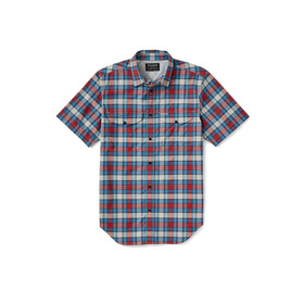 Filson Twin Lakes lyhyt hihainen paita (sininen/kerma/punainen)