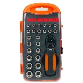 HDX-hylsysarja tuuma-/millikoko lyhyellä räikkävääntimellä 1/4"ja 3/8" karalla 25-osaa