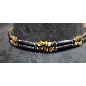 Hattupanta kivet ja helmet, musta-ruskea