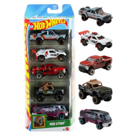 Hot Wheels Mud Studs -pikkuautosetti 5 kpl 
