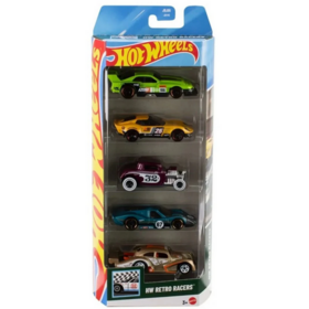 Hot Wheels Retro Racers -pikkuautosetti 5 kpl 