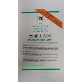 Huolto-ohjelma käytetty Englanniksi GM Henkilömalli 1988