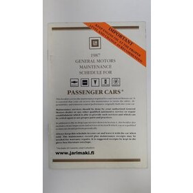 Huolto-ohjelma käytetty Englanniksi GM Henkilömallit 1987