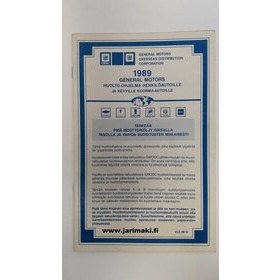 Huolto-ohjelma käytetty Suomeksi GM 1989