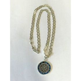 Meksikolaismedaljonki hopea - Sininen/ harmaa