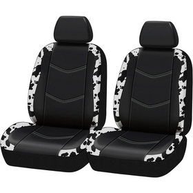 Istuimen päällinen lehmäkuosi musta 2-pack