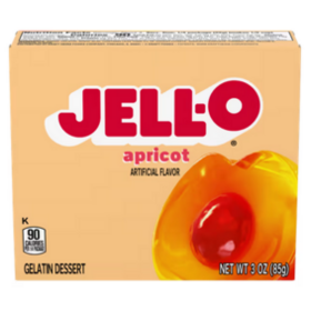 Jell-O Apricot/ aprikoosinmakuinen keltainen hyytelöjauhe 85g