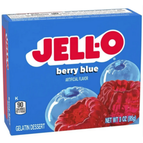 Jell-O Berry Blue / marjojenmakuinen sininen hyytelöjauhe 85g