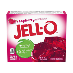 Jell-O Raspberry / Vadelmanmakuinen pinkki hyytelöjauhe 85g