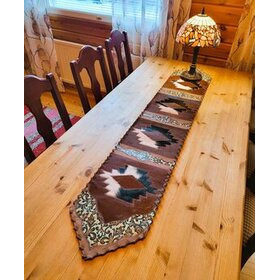 Kaitaliina lehmäntaljasta Ruskea-turkoosi 170 cm