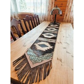 Kaitaliina lehmäntaljasta ruskea-turkoosi 195 cm