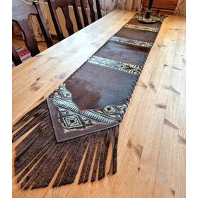 Kaitaliina lehmäntaljasta ruskea-turkoosi 195 cm