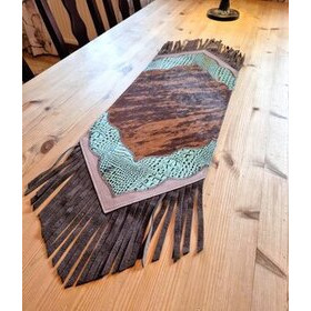 Kaitaliina lehmäntaljasta ruskea-turkoosi 98 cm