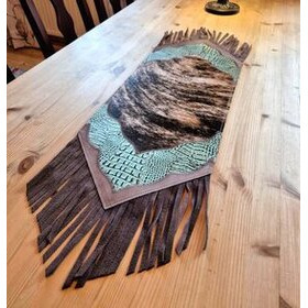 Kaitaliina lehmäntaljasta ruskea-turkoosi 98 cm