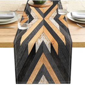 Kaitaliina -tummalla Aztec-puukuviolla 180cm