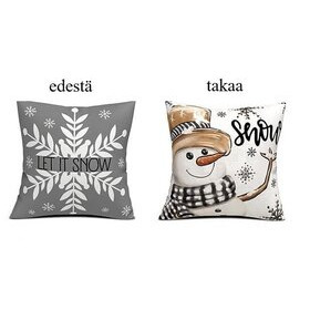 Kaksipuolinen jouluaiheinen koristetyynyn päällinen 40*40cm - Snow