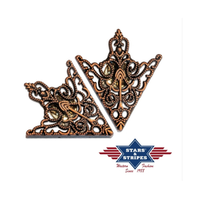 Kaulusklipsi Kuparin värinen pitsi