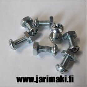 Koneruuvi ja mutteri 10-32X1/2" sinkitty teräs