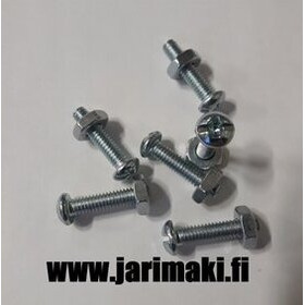 Koneruuvi ja mutteri 8-32X3/4" sinkitty teräs