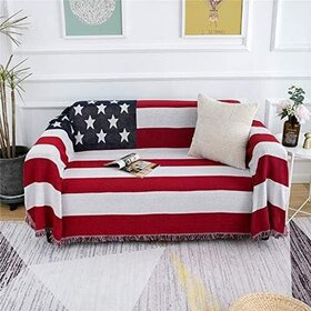 Kudottu kaksipuolinen viltti USA-lippu 130 x180 cm