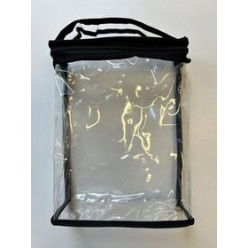 Läpinäkyvä vetoketjullinen pussi