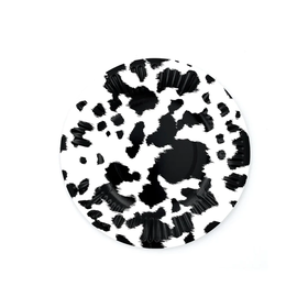 Lehmä kuvioinen -leivoslautanen, musta (8 kpl)