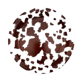 Lehmä kuvioinen -ruokalautanen, ruskea (8 kpl)
