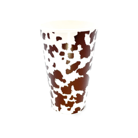 Lehmä kuvioinen pahvimuki, ruskea