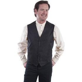 Scully - miesten kuvioitu liivi musta **isot koot**