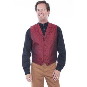 Scully - miesten kuvioitu liivi punainen, kauluksella