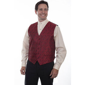 Scully - miesten kuvioitu liivi punainen, ei kaulusta