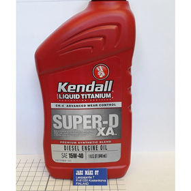 Moottoriöljy Kendall Super D-XA 15W40 quart 946ml