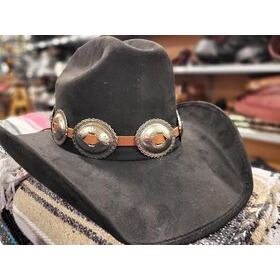 Nahkainen hattupanta isoilla conchoilla, ruskea