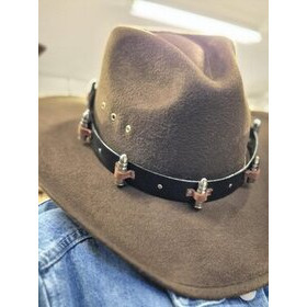 Nahkainen hattupanta luodit