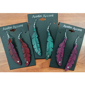 Nahkaiset sulkakorvakorut