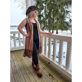 Naisten Aztec-kuvioinen hapsuliivi