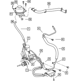 Ohjaustehostimen putki säiliö-pumppu Chrysler Voyager 2001-2007