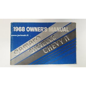 Omistajan käsikirja käytetty Englanniksi Chevrolet Chevy II/Camaro/Chevelle 1968
