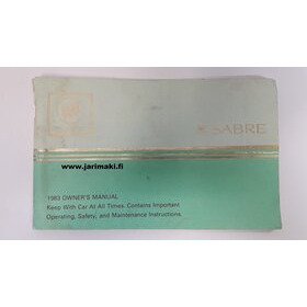 Omistajan käsikirja käytetty Englanniksi Buick Le Sabre 1983