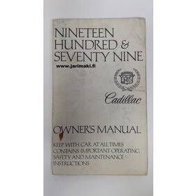 Omistajan käsikirja käytetty Englanniksi Cadillac 1979